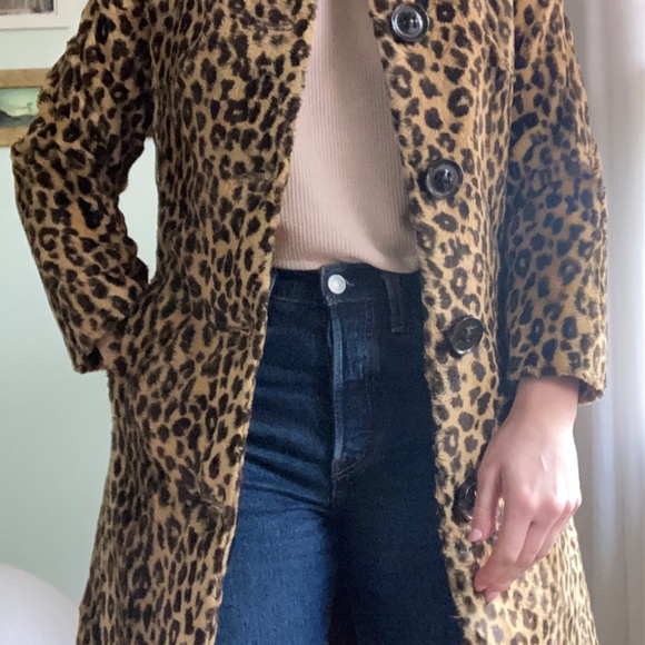 SOLD Mango leopard print faux fur coat - Picture 9 of 11